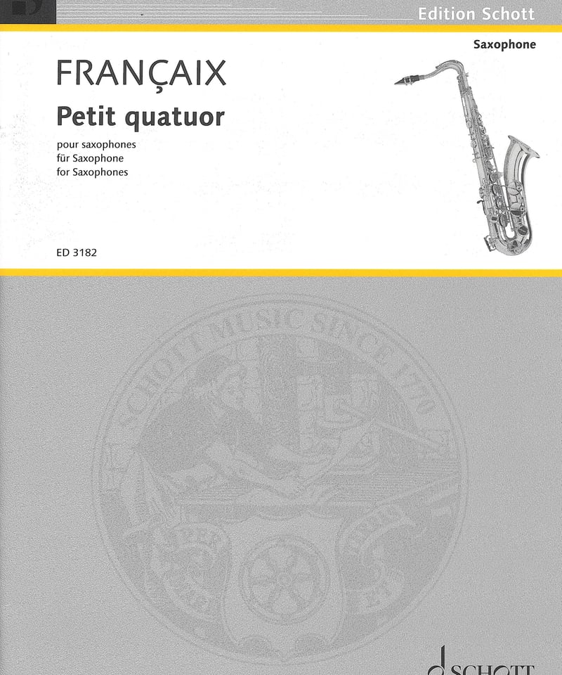 ED 3182】フランセ：小四重奏曲〈パート譜のみ〉（サクソフォン四重奏