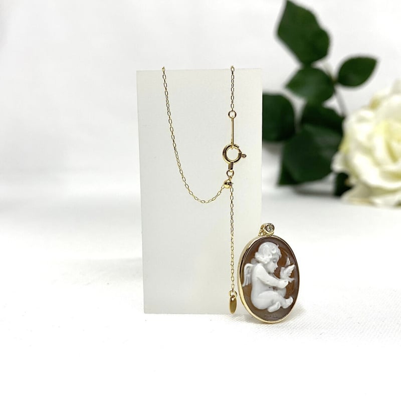 K18 天使のペンダントネックレス（イタリアのシェルカメオ） | APOLLON