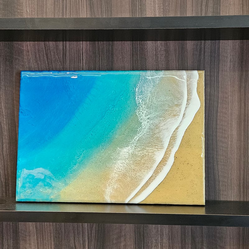 レジンアート 【琉球漆喰×OKINAWAN OCEAN #80】 Middleサイズ(A3)