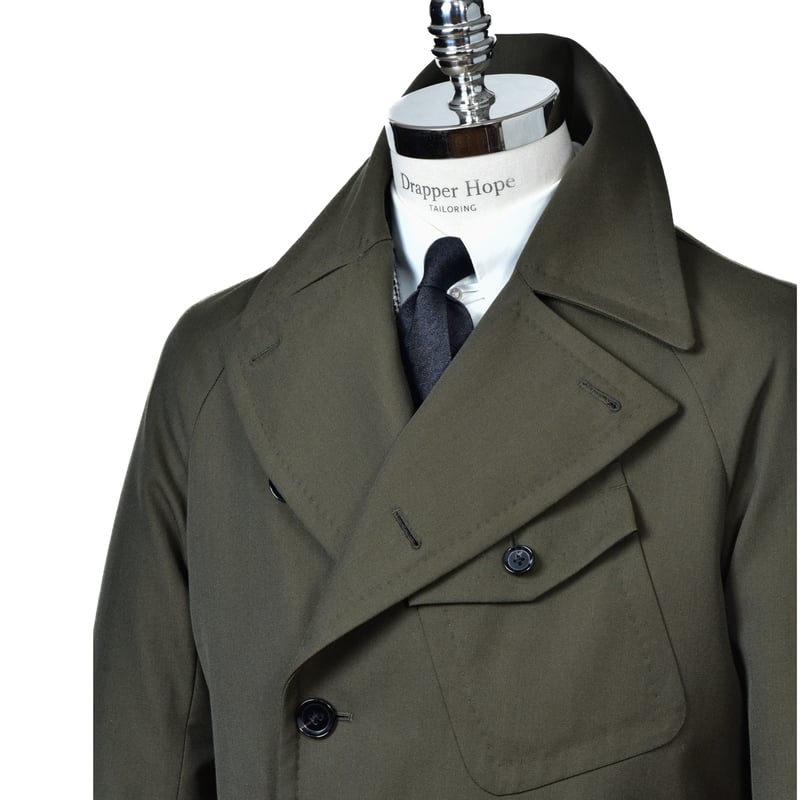 モーターサイクルコート【オリーブ】ウール×コットン | Drapper Hope