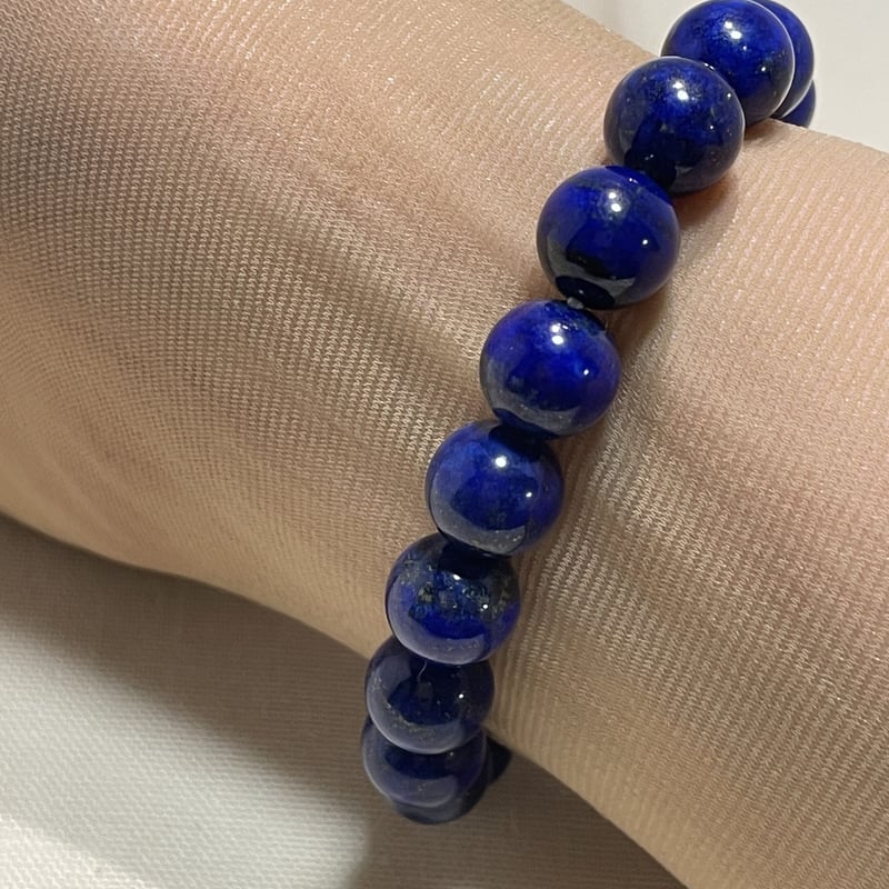 高品質ラピスラズリ（最高級）ブレスレット 10mm 玉 内径役16.5cm