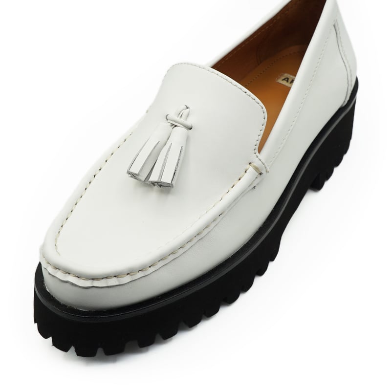 トラックソールタッセルローファー 40 ホワイト｜APOM254 | APOM