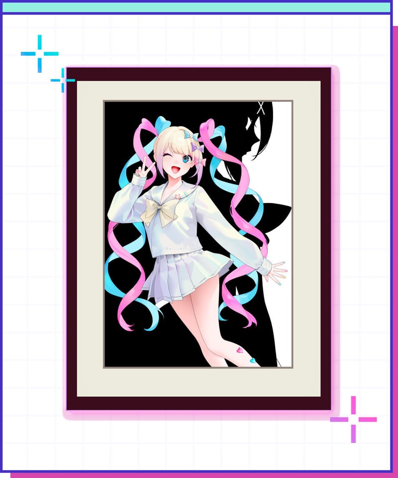 お久しぶり先生描き下ろし「超絶最かわてんしちゃん＆あめちゃん」複製