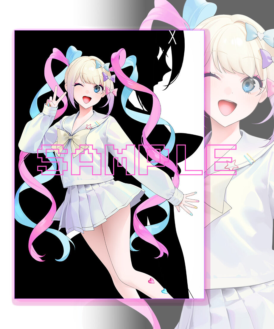 お久しぶり先生描き下ろし「超絶最かわてんしちゃん＆あめちゃん」複製