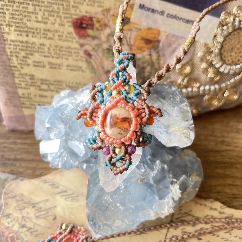 両剣ベラクルスアメジストポイント エチオピア産オパール マクラメ