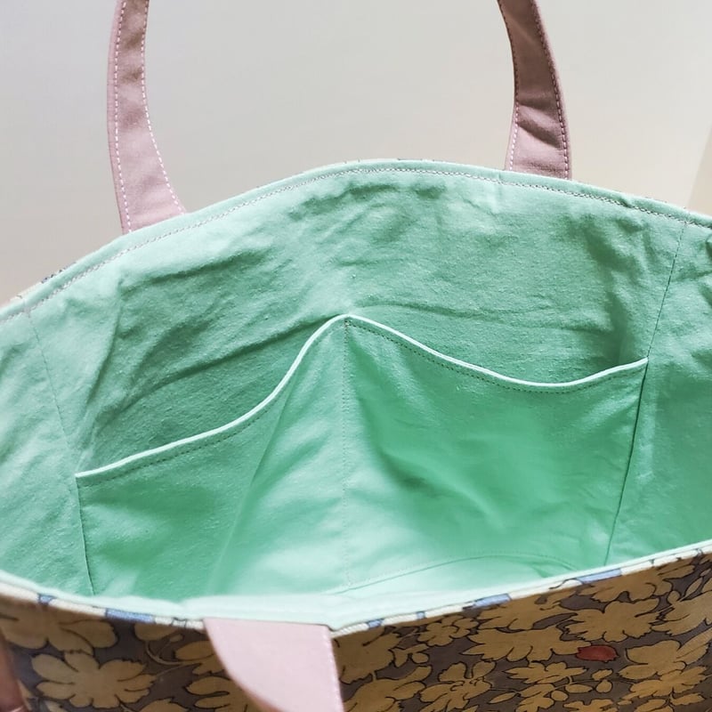 サイドポケット付きトートバッグ ハンドメイド | Pink-Boo