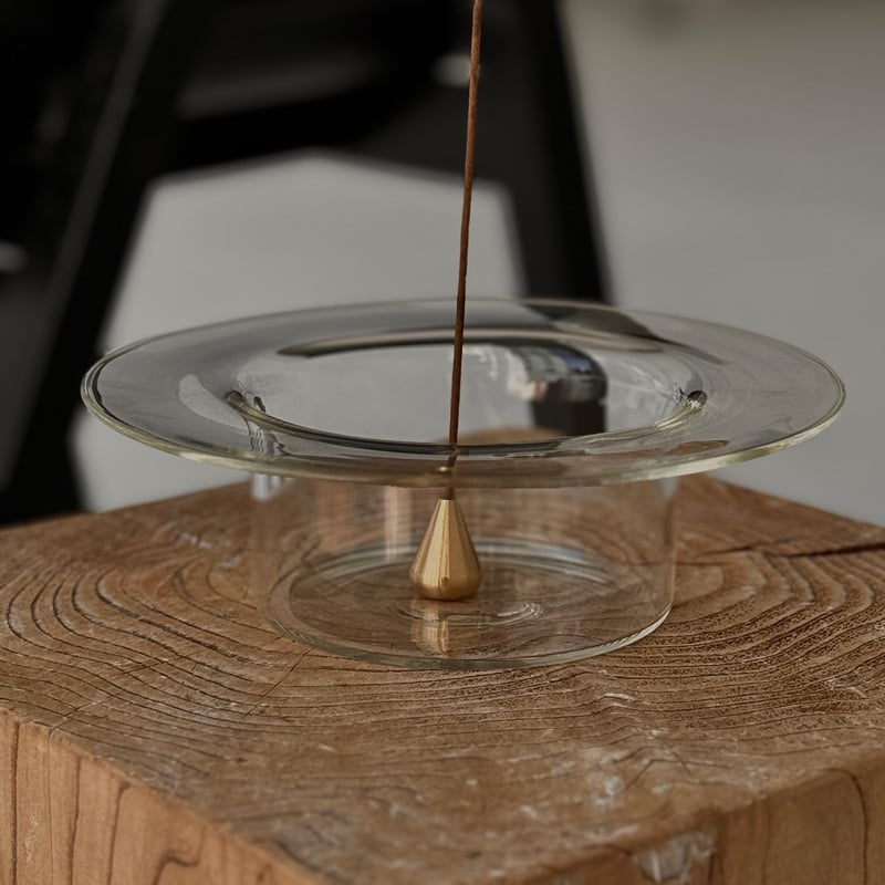 incenseholder-03030 ガラス クリア インセンスホルダー お香立て | AR