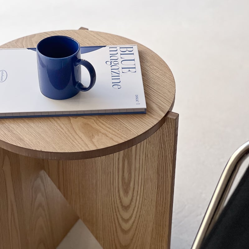 table-03077 geometric ナチュラル サイドテーブル | ART OF BLACK