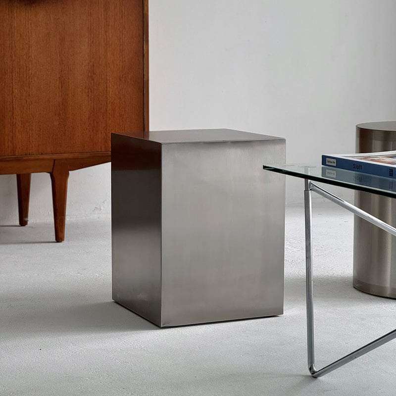 table-03166 ステンレス スクエア サイドテーブル スツール H40 W30 | A