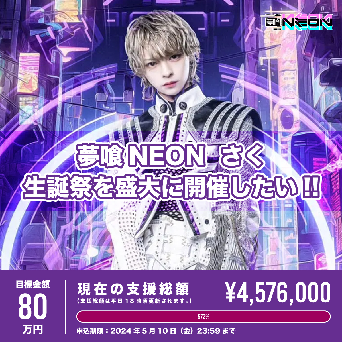 クラウドファンディング】さく生誕祭を盛大に開催したい！ | 夢喰NEON
