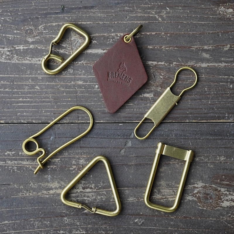 安全ピン型】BRASS PARTS KEY RING HOLDER - 真鍮キーリング |