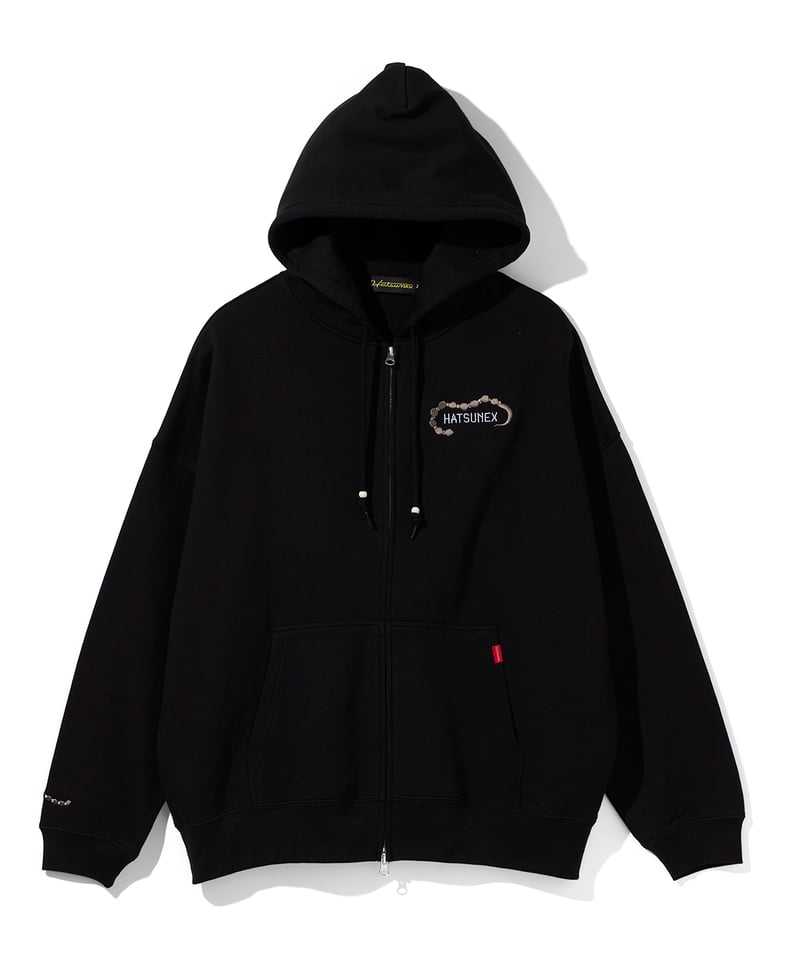 Hatsunex “MITERU” Zip upパーカー（モノクロブラック） | HATSUN