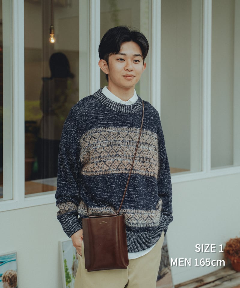 68 Fair isle pattern jacquard knit (Green) |