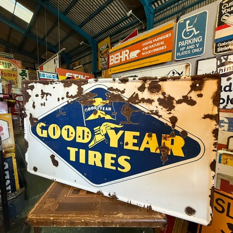 USA VINTAGE THIS FENCE IS ホーロー看板 FORD ヴィンテージ ホーロー