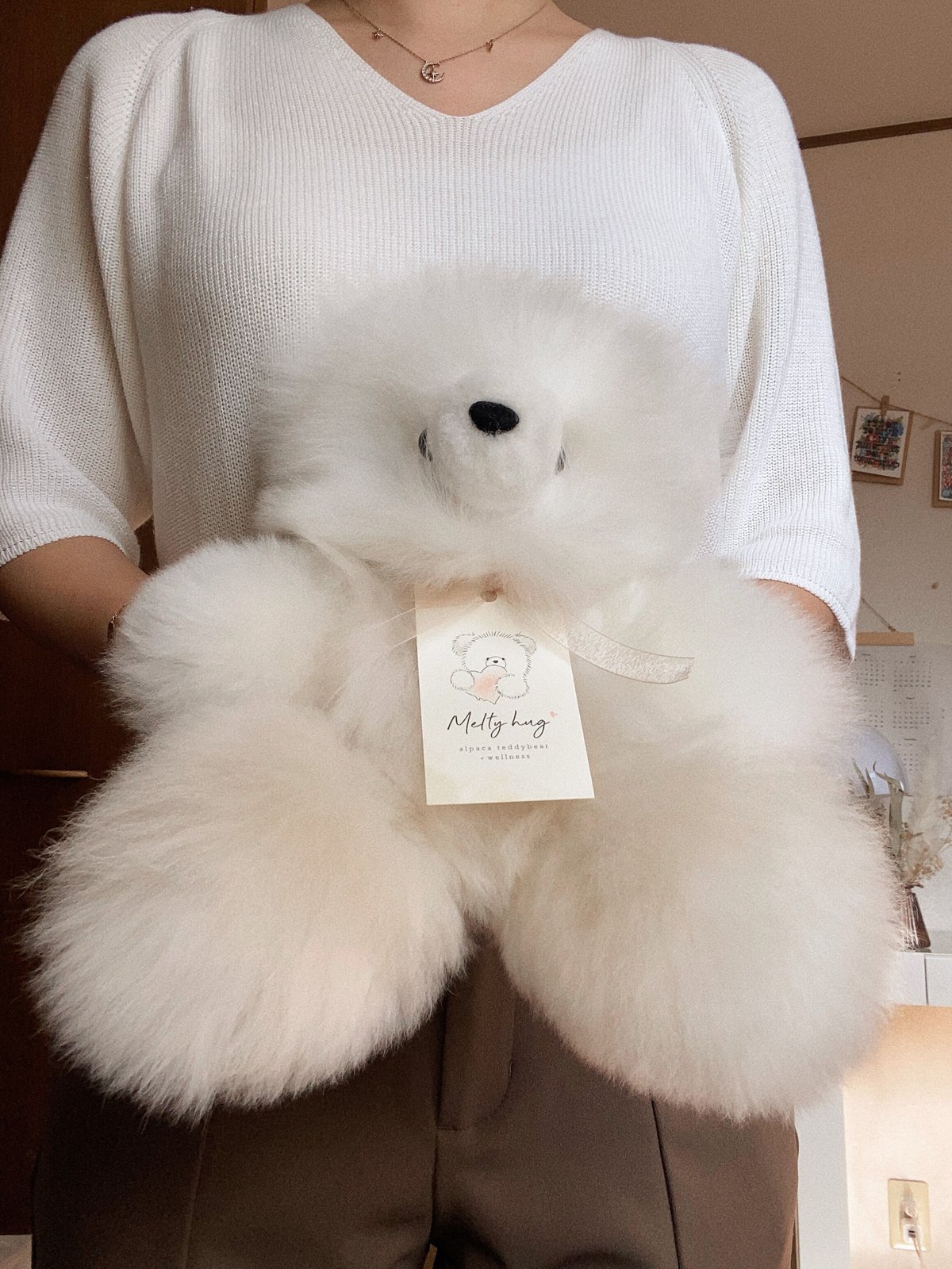 013 ］アルパカテディベア ホワイト / 36cm / 送料無料 | Melty hug