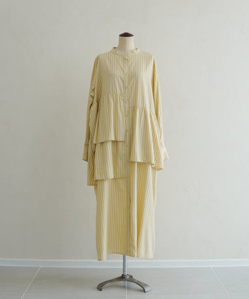 asymmetry shirt one-piece | イエロー | MI AND MOU