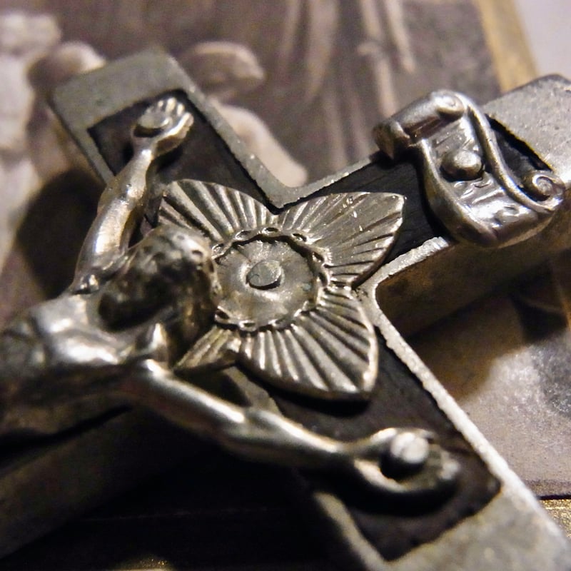 フランス アンティーク クロス 十字架 真鍮 ブロンズ キリスト 磔