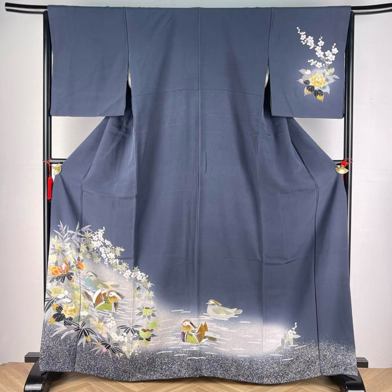 加賀友禅) 訪問着 おしどり 虫食い葉 A3334 | 和ノ藤リユース