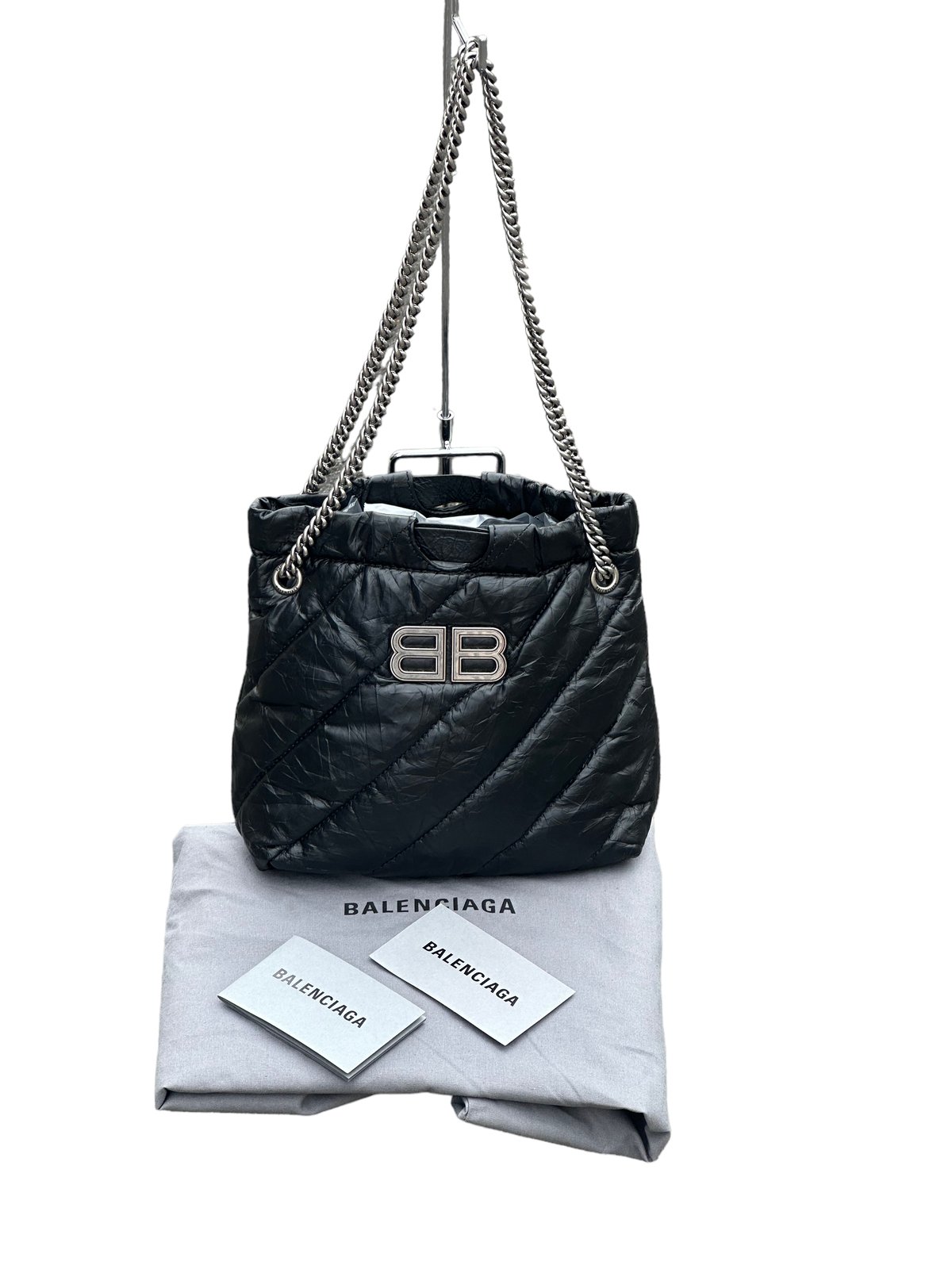 バレンシアガBALENCIAGAクラッシュCRUSHキルトXSチェーントートバッグ