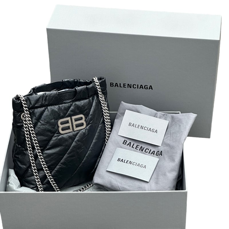 バレンシアガBALENCIAGAクラッシュCRUSHキルトXSチェーントートバッグ