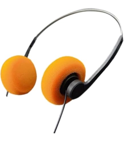 Amazon.co.jp: Weicoca オレンジレトロオンイヤーヘッドホン、調節可能