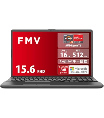 Amazon.co.jp: 富士通 ノートパソコン FMVA450JW LIFEBOOK AH 15.6型
