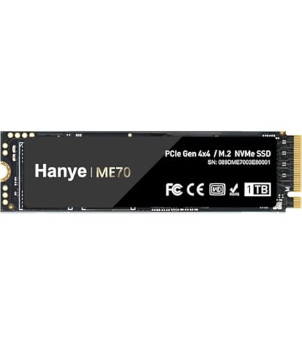 Amazon | Hanye SSD 1TB PCIe Gen4x4 M.2 NVMe 2280 R:4900MB/s W