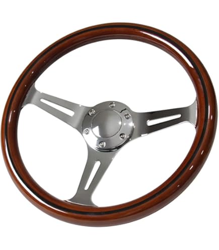 Amazon | ZS ステアリング リアルウッド ハンドル380mm 車用 交換