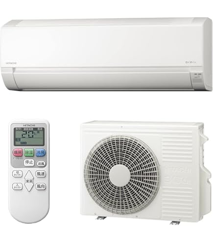 Amazon | 日立 エアコン 8畳 2.8kW RAS-F25RM(W)/SET 白くまくん