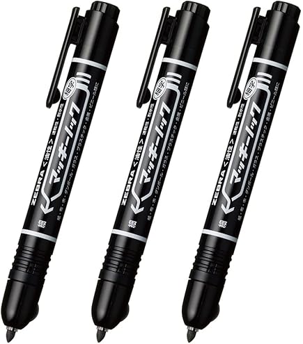 Amazon | ゼブラ 油性マーカー マッキーノック細字 赤 3本入 P-YYSS6