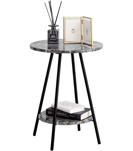 Amazon | あずま工芸 ノエル サイドテーブル 収納付き ダークブラウン