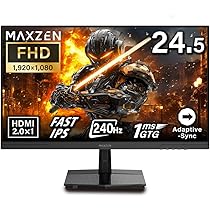 Amazon.co.jp: MAXZEN ゲーミングモニター 24.5インチ 240Hz FHD(1920