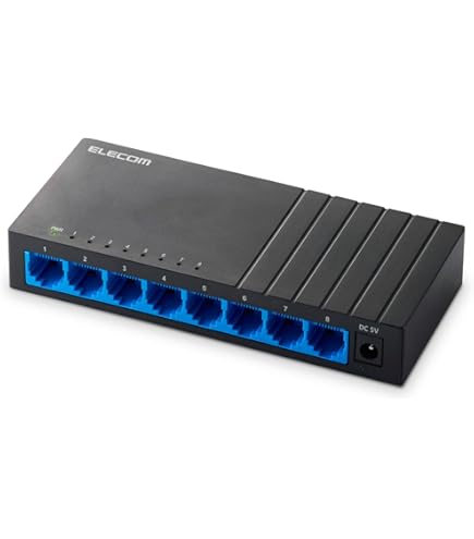 Amazon | エレコム スイッチングハブ(LANハブ) Giga対応 8ポート 電源