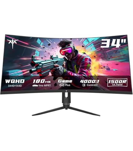 Amazon.co.jp: KTC 34'' Curved Ultrawide Gaming Monitor, 21:9