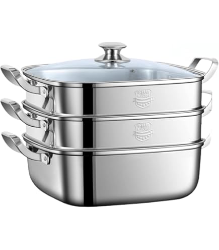 Amazon｜アカオアルミ 角型蒸器 36cm 二重 アルミニウム合金