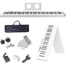 Amazon | ニコマク NikoMaku 電子ピアノ 88鍵盤 折り畳み式 SWAN-X 白