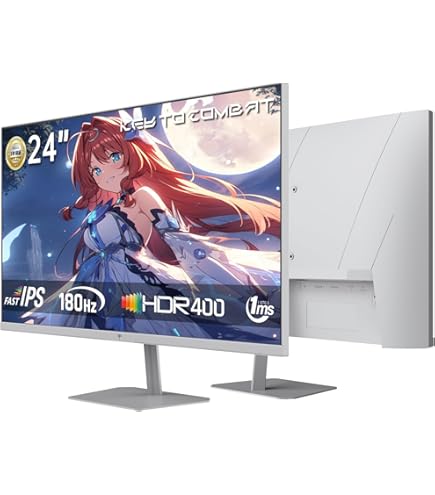 Amazon.co.jp: cocopar モニター 白 ゲーミングモニター 200Hz/180Hz