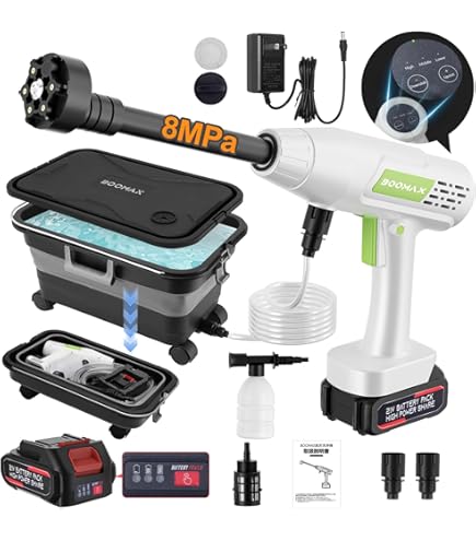 Amazon | WolkWoshコードレス高圧洗浄機タンク給水式折り畳めて