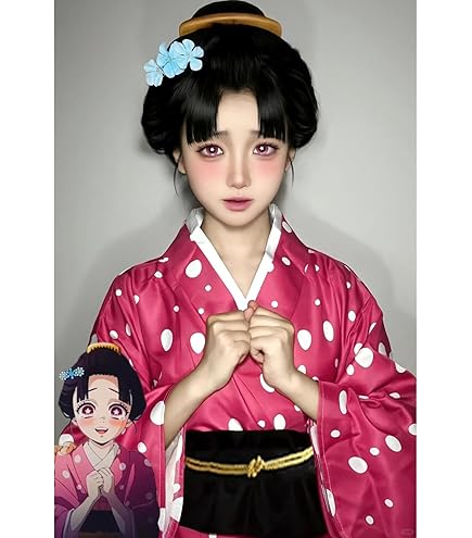 Amazon | longmucos 鬼滅の刃 恋雪 コスプレ衣装 猗窩座の恋人 着物