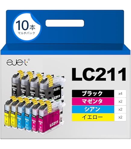 Amazon.co.jp: 【インク革命】 brother用 LC211-4PK 互換インク 4色