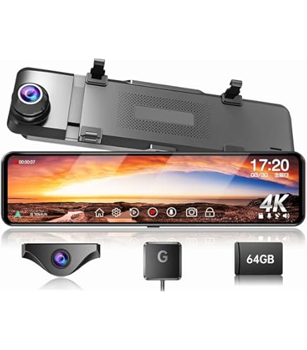Amazon | JADO ドライブレコーダー ミラー型 4K 高画质【最新 自在拡大
