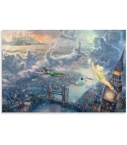 Amazon.co.jp: 西洋絵画 ディズニー ピーターパン 42x30cm トーマス