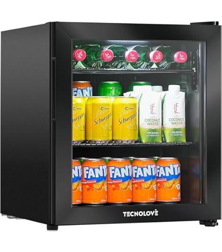 Amazon | Shelddi 小型冷蔵庫 48L ミニ コンパクト 透明ガラスドア