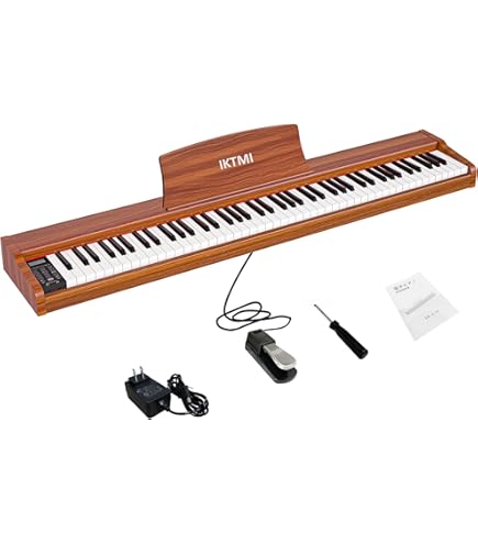 Amazon | KIMFBAY 電子ピアノ 88鍵盤 卓上 木製 電子 ピアノ 88鍵