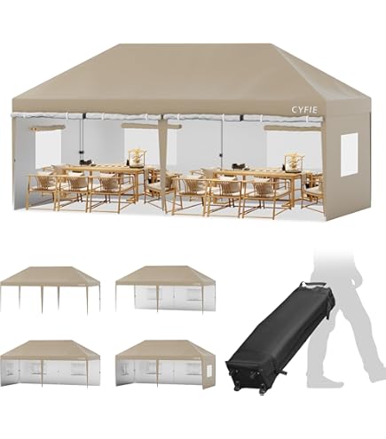 Amazon.co.jp: CYFIE タープテント 6m ワンタッチタープ 網戸付き 3