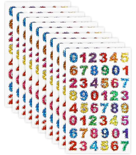 Amazon.co.jp: 数字シール ミックス カラフル ナンバー 1シート66枚×10