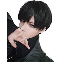 Amazon.co.jp: Hawkko ウィッグ メンズ ショート かつら 黒 男装