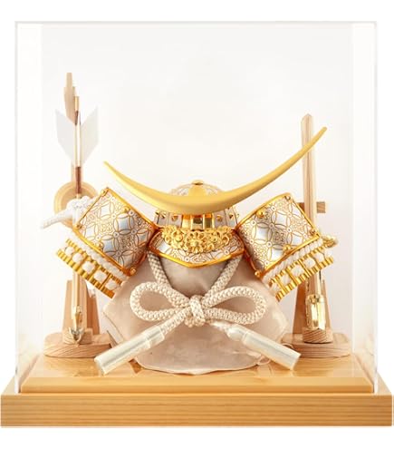 Amazon.co.jp: 京寿 五月人形 兜飾り ケース入り 木製弓太刀付