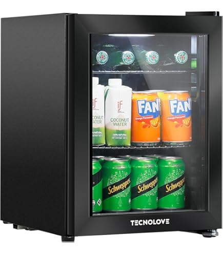 Amazon | Shelddi 小型冷蔵庫 48L コンプレッサー式 透明ガラスドア 3