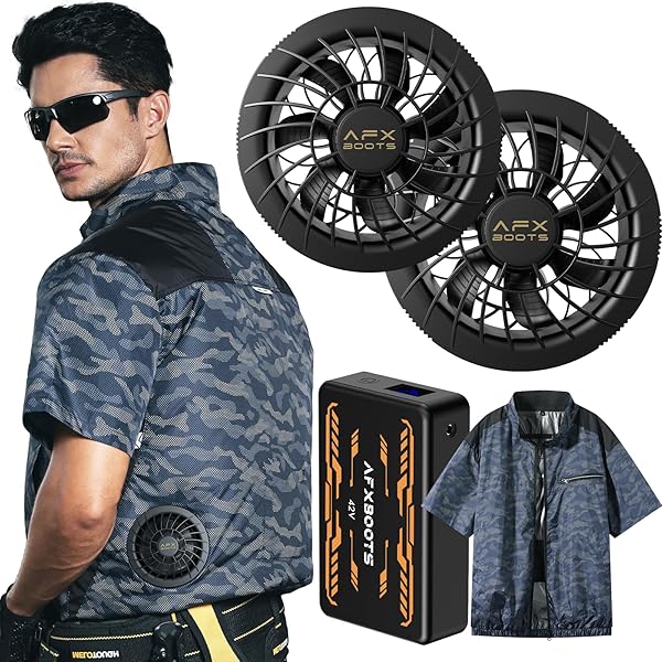 Amazon.co.jp: ファンバッテリーセット 超高出力36V ファン付き作業服